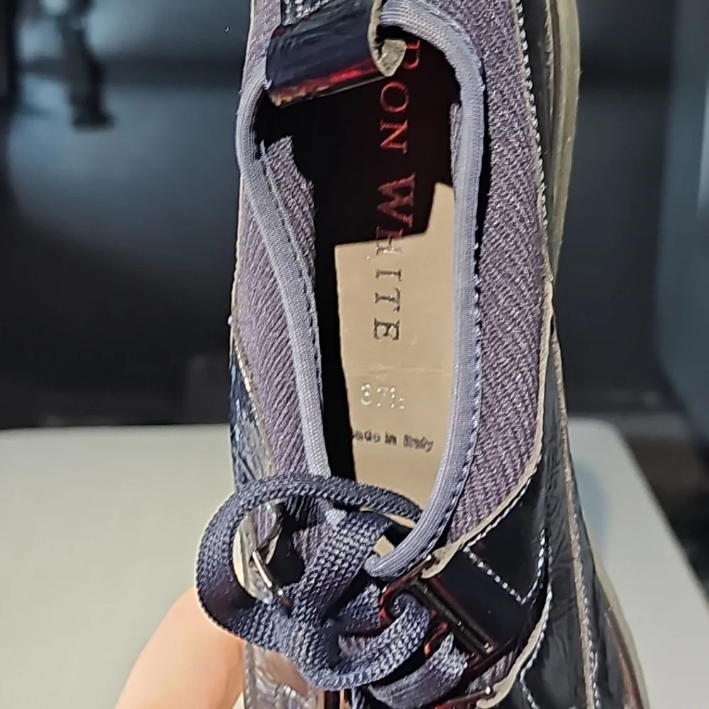 Ron White Noki Stretch Fabric & Crinkle Nappa Leather Wedge‎ Sneaker 37.5 (US 7)